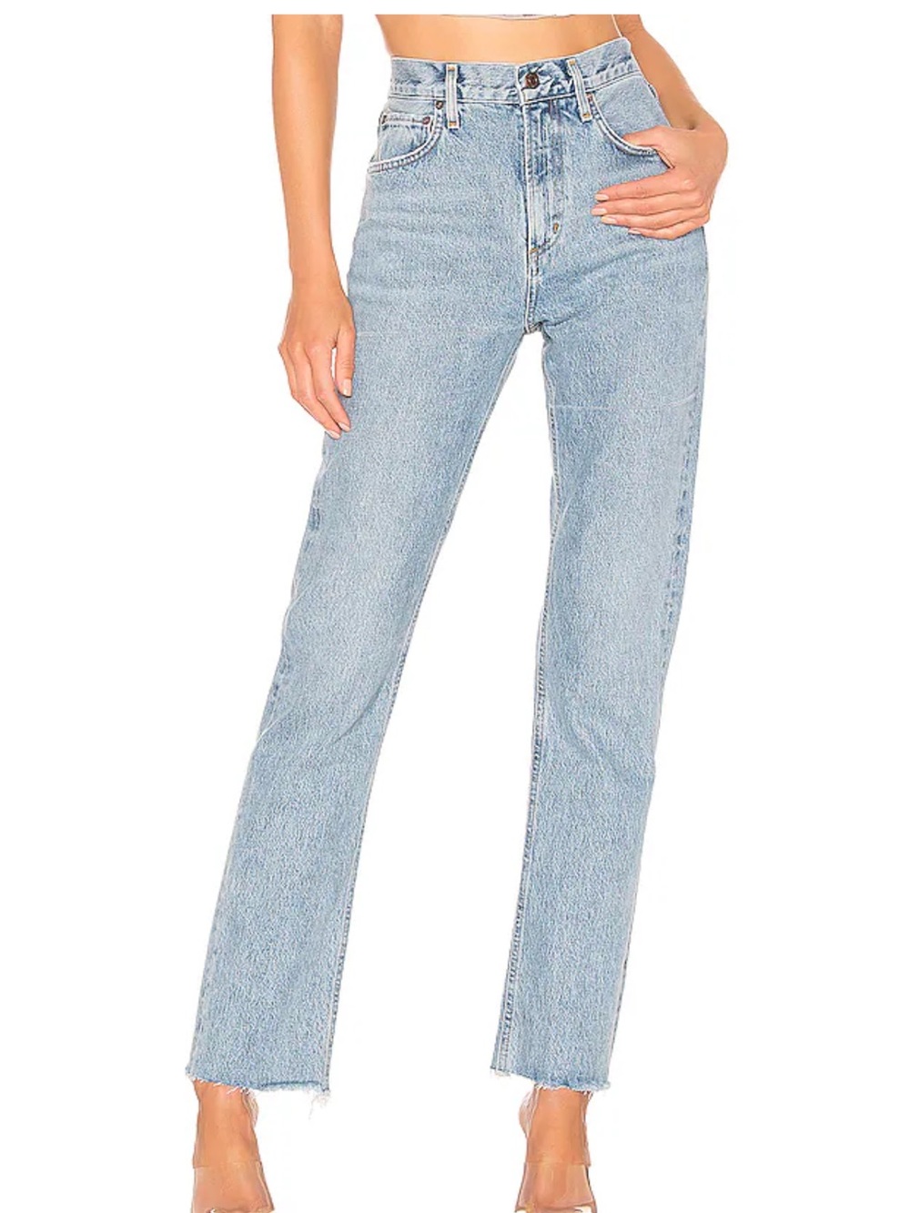 AGOLDE Cherie High Rise Straight Leg Jeans - L
